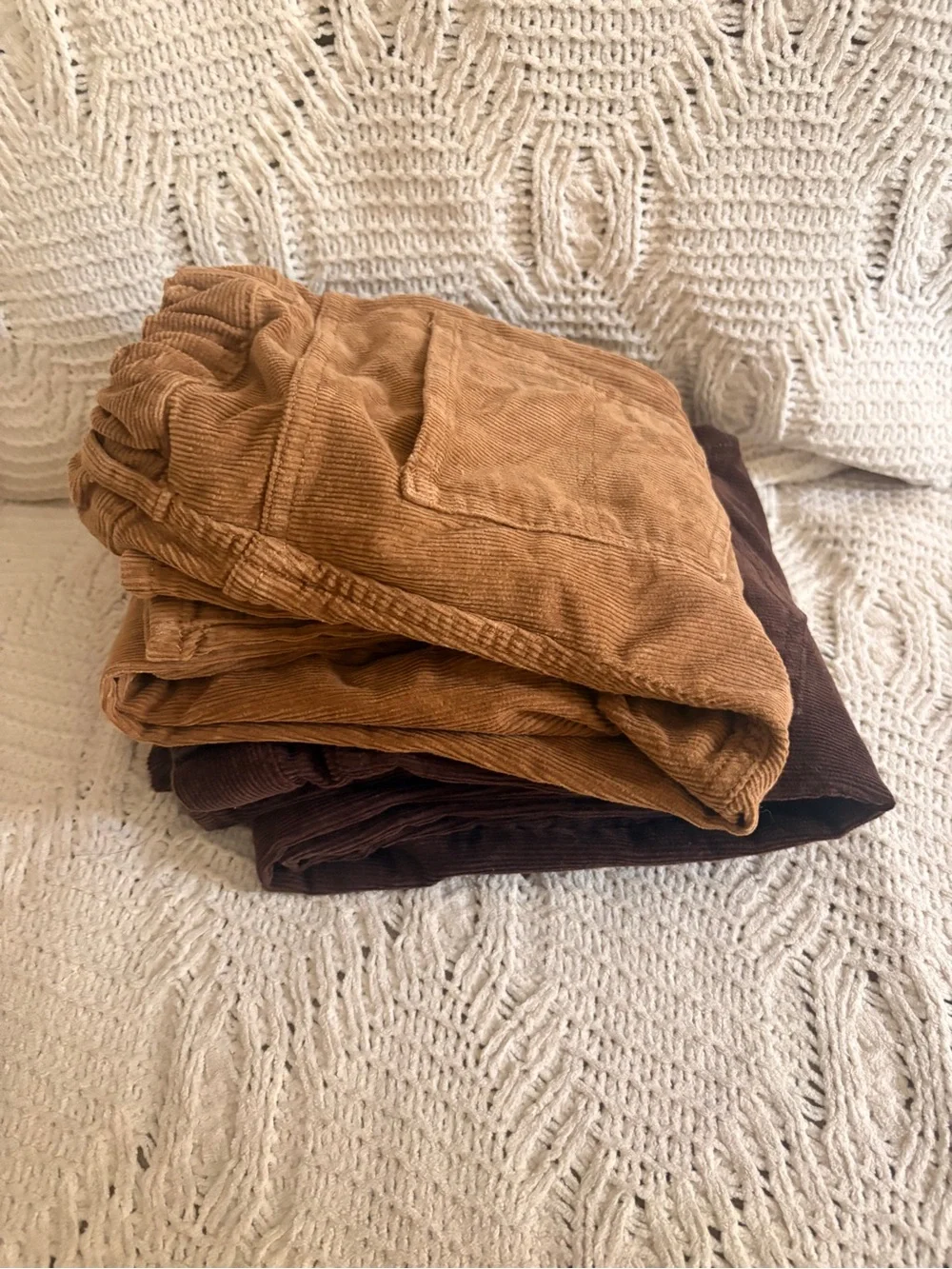 Set of 2! The Children's Place Corduroy Overalls in Camel and Chocolate